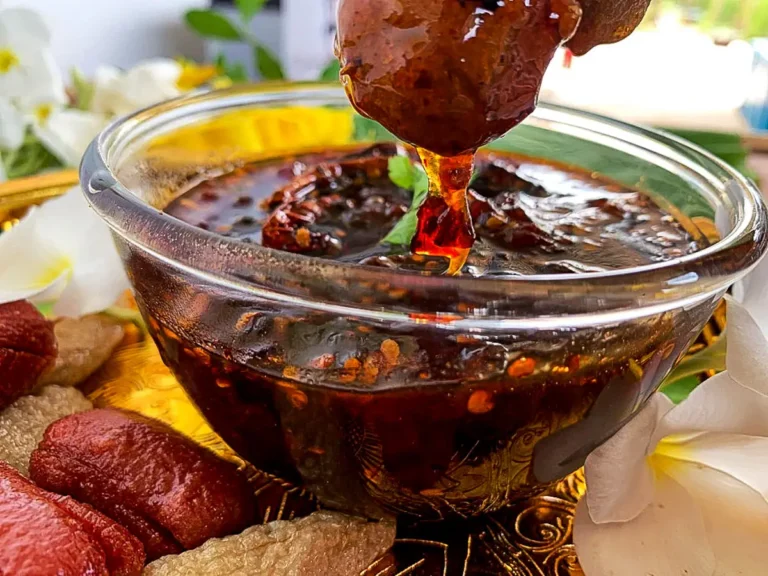 Thai spicy tamarind sauce served as dipping sauce.