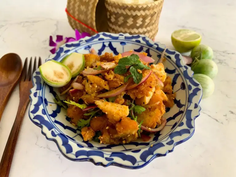 Larb Gai Tod Recipe (Thai Fried Chicken Larb)
