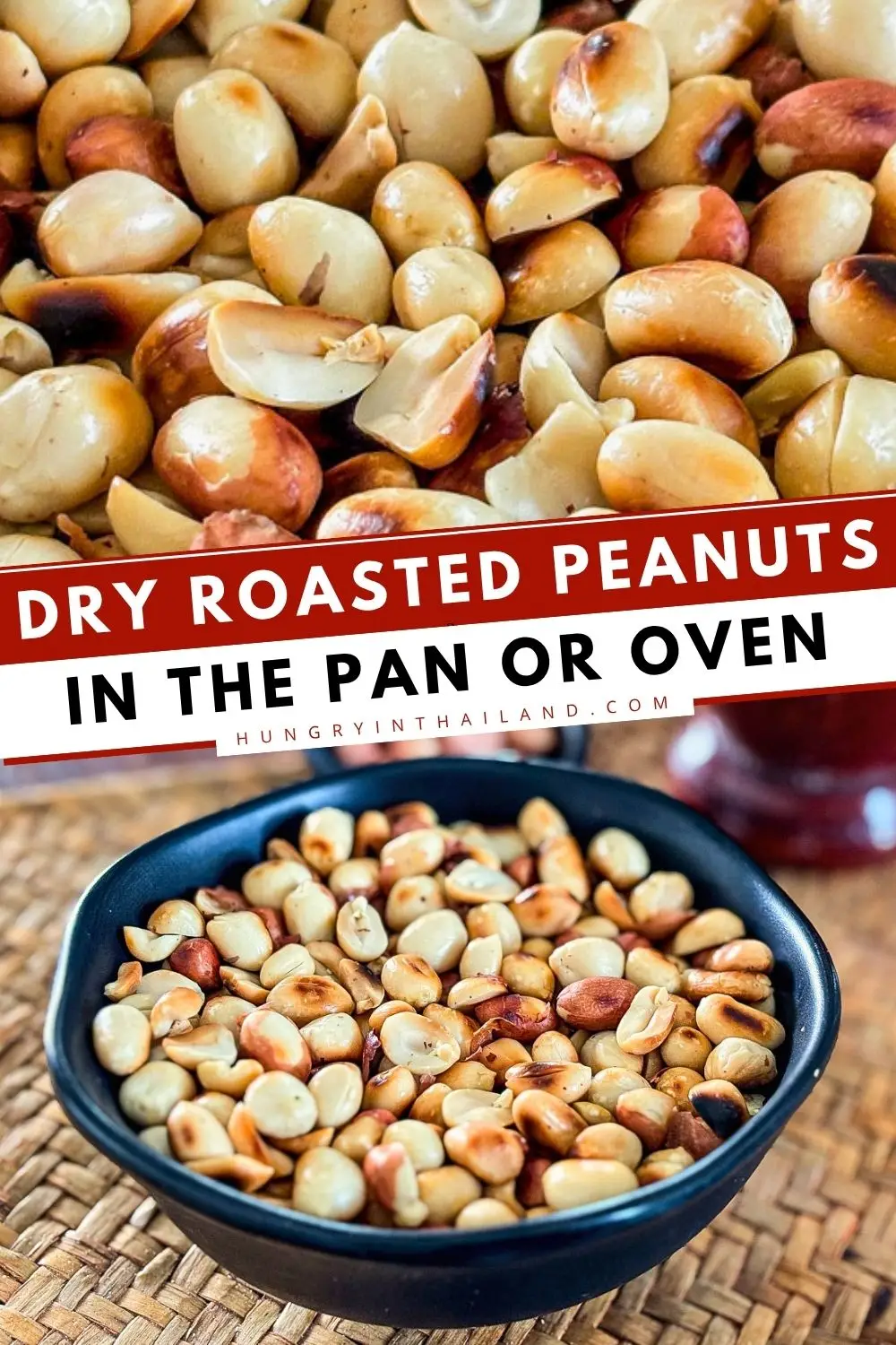 Dry roasted peanuts served in a bowl.