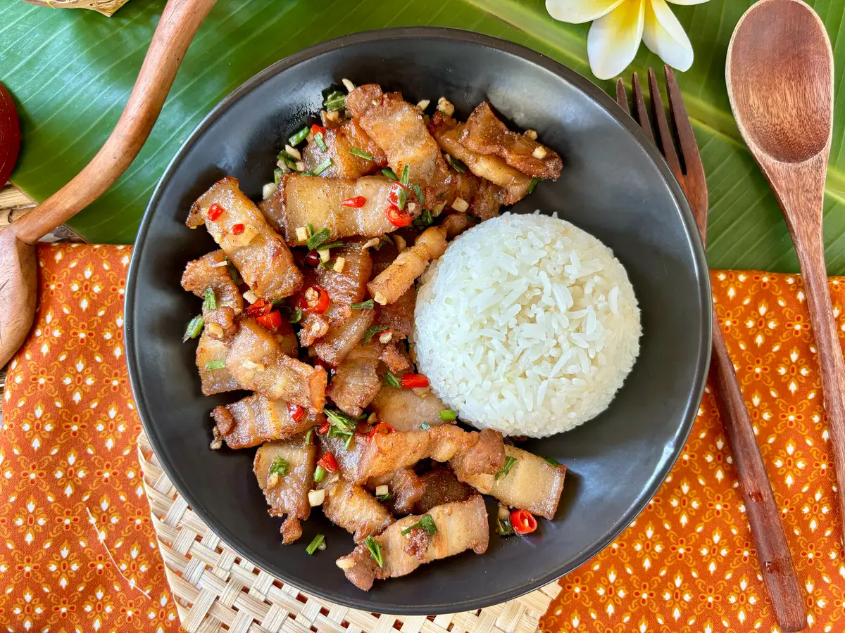 Pork Belly Chili Recipe Moo Pad Prik Hungry In Thailand