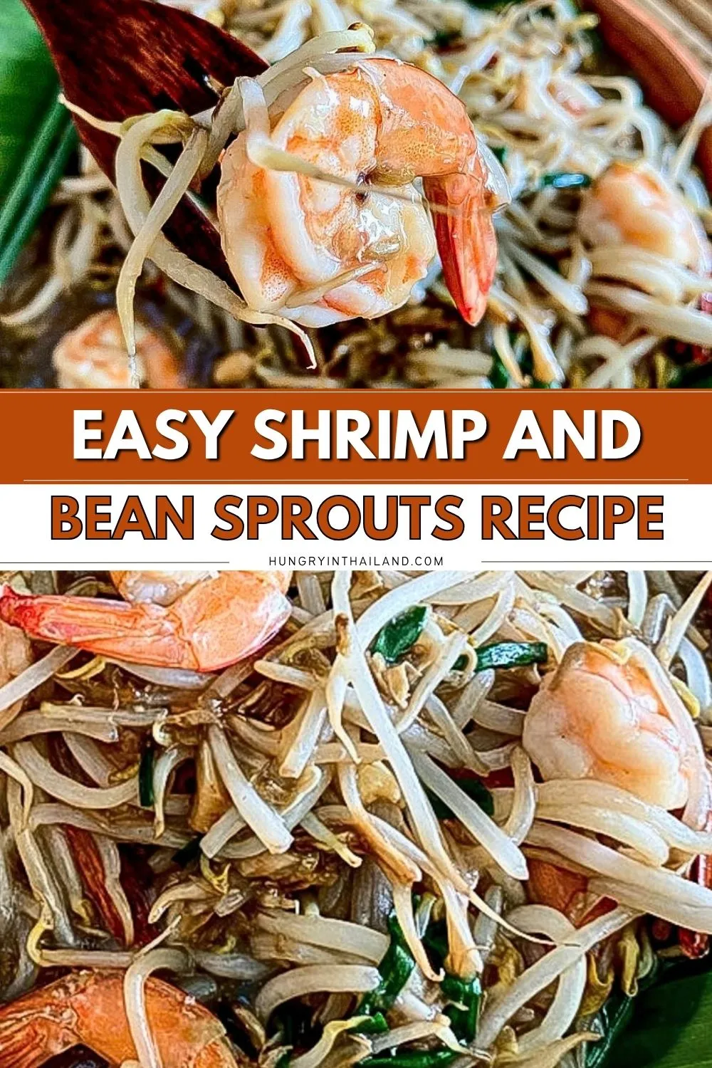 Shrimp and bean sprouts stir-fry with juicy shrimp and crisp mung bean sprouts.