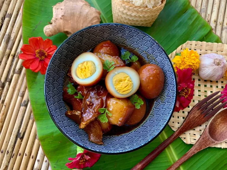 Easy Tom Khem Recipe (Lao Braised Pork With Eggs)