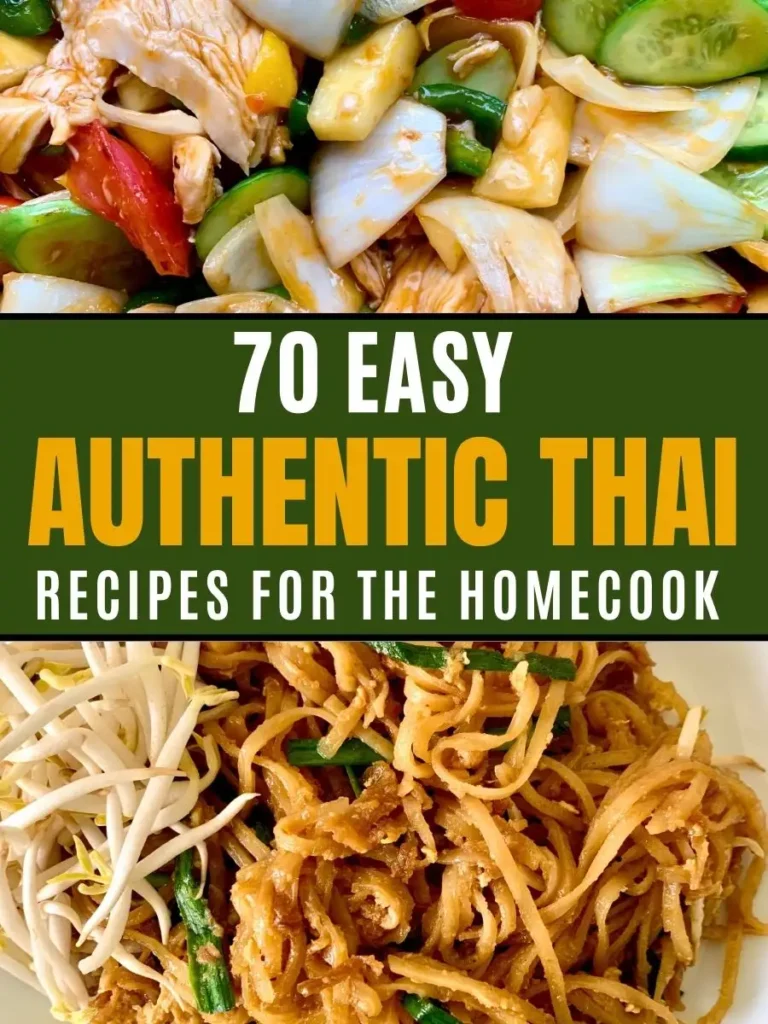 A collage of easy Thai recipes including stir-fried vegetables and pad Thai noodles perfect for home cooks.