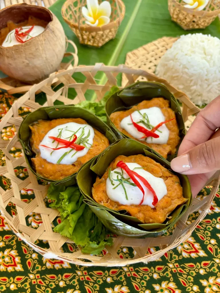 Hor Mok Pla Recipe (Thai Steamed Fish Curry)