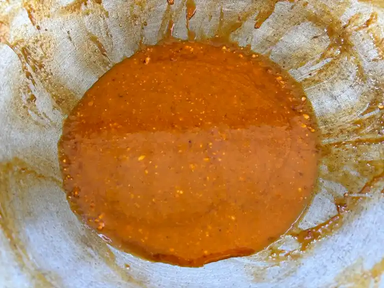 Swimming rama sauce ready in a wok.