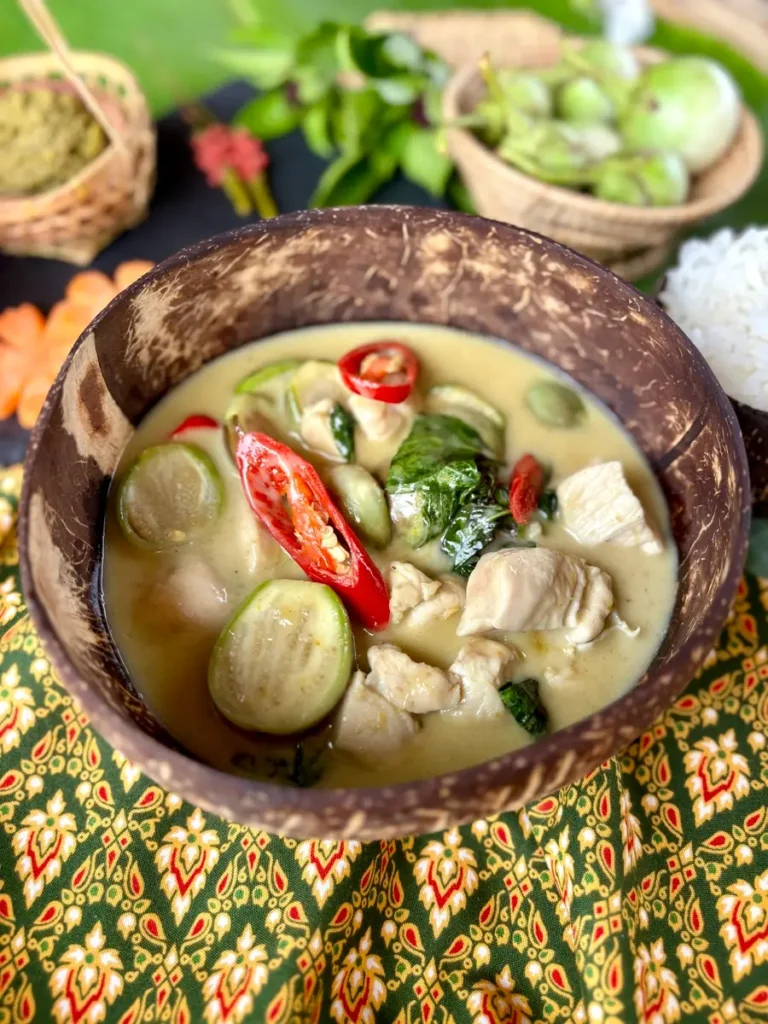 Green curry with eggplant and chicken shops